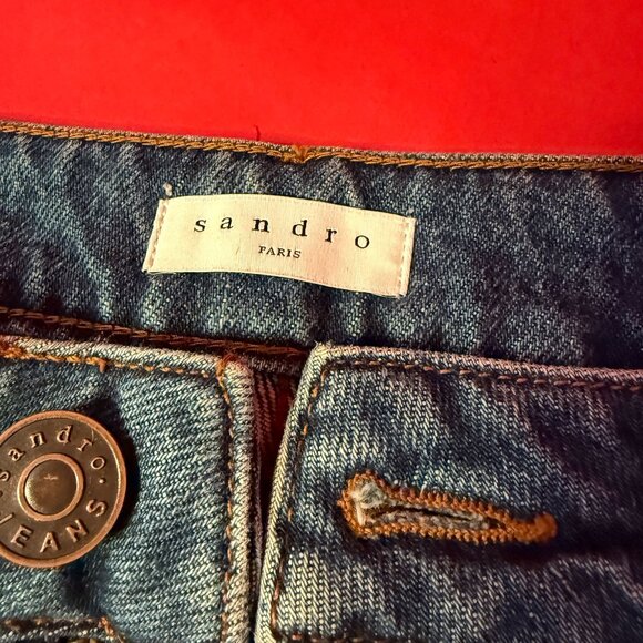 Striking Sandro Pearl-Embellished Jeans – French Designer Denim - Size US 2 - Picture 7 of 12